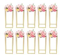 Poyujkyhr 10 Pack Gold Flower Stands 60cm Cake Plinth Stand Modern Metal Wedding Centerpiece for Tables Floor Vase Home Party Wedding Decor Sturdy Heavy Duty Iron Stands with Easy Assembly