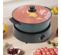 Poyujkyhr 1350W Electric Hot Pot, 4L Non-Stick Multi-Cooker Overheat Protection, Hotpot Pot Detachable Easy Clean Shabu Shabu Pot for Boil, Stew, Stir-Fry, Braise,1-5 People