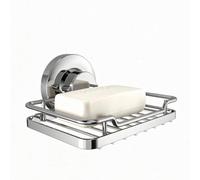 Poywaze Suction Soap Dish for Shower, Stainless Steel Soap Holder with Strong Vacuum Suction Cup, No Drilling Soap Holder Basket, Rustproof Bathroom Soap Tray for Shower Wall
