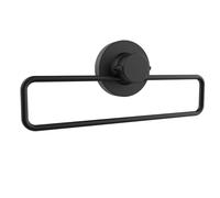 Poywaze Suction Towel Ring Stainless Steel Sucker Black Hand Towel Holder Bathroom No Drill Vacuum Towel Rail Shower Towel Rack Suction Cup Dish Towel Hanger