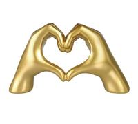 Pozbee Heart Hands Sculpture Gold, Heart Gesture Statue, Home Table Decor Hand Heart Sign Statue, Heart Shape Figurine, Gold Swiftie Friendship Bracelet Holder (Gold)