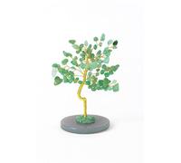 Pozbee Real Crystal Tree of Life, Green Aventurine Bonsai Money Tree with Agate Base, Spiritual Gemstone Feng Shui Decor with Gold Wire, Housewarming Birthday Gift (Aventurine (Green))