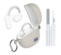 POZCIS Case for TAGRY K08 Open-Ear Wireless Headphones, Soft Silicone Protective Earbuds Case, Only Compatible with TAGRY K08 Open-Ear with Carabiner & Cleaner Kit Accessories Set(Off-White)