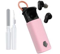 POZCIS for Skullcandy Dime Evo Case Cover, Soft Silicone Protective Earbuds Case, Only Compatible with Skullcandy Dime Evo with Cleaner Kit Accessories Set(Pink)