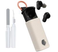 POZCIS for Skullcandy Dime Evo Case Cover, Soft Silicone Protective Earbuds Case, Only Compatible with Skullcandy Dime Evo with Cleaner Kit Accessories Set(Off-White)
