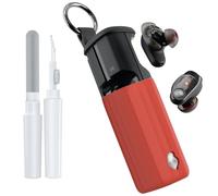 POZCIS for Skullcandy Method 360 ANC Case Cover, Soft Silicone Protective Earbuds Case, Only Compatible with Skullcandy Method 360 ANC with Cleaner Kit Accessories Set(Red)