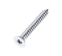 Pozi Wood Screw Countersunk Polished Chrome 5.0x30mm Pack of 100