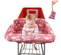 Pozico Baby Shopping Cart Cover for Baby Girl or Boy, Machine Washable/Portable with Carry Bag-Pink White Elephant