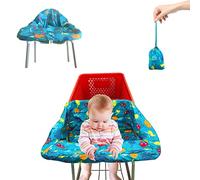Pozico Baby Shopping Cart Cover & High Chair Cover - Machine Washable, Grocery Cart Cover with Portable Cloth Bag Included, Underwater World Blue Design