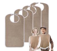 pozico Elderly Bib for Eating - Waterproof & Stain-Resistant Apron for Seniors & Disabled - Comfortable & Adjustable Clothing Protector with Crumb Pocket for Dining, Feeding & Care Facilities