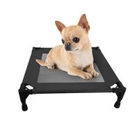 pozico Elevated Pet Bed with Breathable Mesh for Small Cat and Dog, Raised Cooling Pet Cot for Puppy and Kitty, 18.9x18.9 inch (Black Bed)