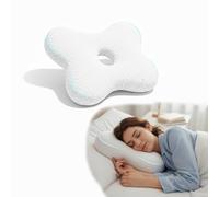 pozico Piercing Pillow with Hole - Butterfly Shape Side Sleeper Pillow for Ear Pain Relief, CNH, Surgery Recovery - Adjustable Filling, Ergonomic Support & Washable Cover