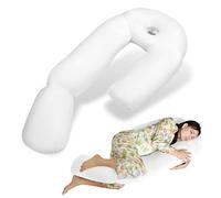 Pozico Pregnancy Pillow with Ear Piercing - U-Shaped Full Body Maternity Pillow for Side Sleepers, Support for Back, Belly & HIPS, Removable Washable Cover - 51 Inch