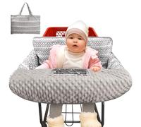Pozico Shopping Cart Cover for Baby,High Chair Cover or Cart Cover for Babies,Baby Shopping Cart Cover Machine Washable/Portable with Free Carry Bag-Gray Wave Print