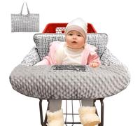 Pozico Shopping Cart Cover for Baby,High Chair Cover or Cart Cover for Babies,Baby Shopping Cart Cover Machine Washable/Portable with Free Carry Bag-Gray Rectangle Print