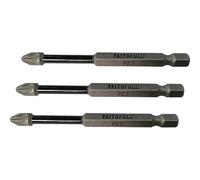 Faithfull Pozidriv Impact Screwdriver Bits Pz2 X 75Mm (Pack 3)