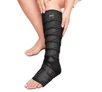 Pozpo Tech® Calf and Foot Compression Wrap Plus Size for Swelling Edema Lymphedema, Adjustable, Multi-Zone for Foot, Ankle and Lower Leg System Circulation (Large)