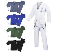 POZTEV Brazilian Jiu Jitsu Gi for Men & Women BJJ Gi Grappling Kimonos Preshrunk Lightweight Fabric Martial Arts Uniform, White, A5