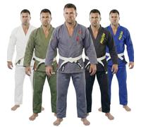 POZTEV Brazilian Jiu Jitsu Gi for Men & Women BJJ Gi Grappling Kimonos Preshrunk Lightweight Fabric Martial Arts Training Uniform With Free White Belt (Grey,A1)