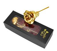 pozuauoa Gold Roses Artificial Flowers, Glitter Roses Bouquet Forever Rose Romantic Gifts for Her, Eternal Rose Birthday Gifts for Women Girlfriend, Gift for Valentine's Day Mother's Day Birthdays