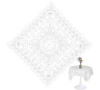 pozuauoa Lace Tablecloth, Table Cloth White Square White Table Cloths 90 x 90cm, Vintage Elegant Lace Tables Cloths, Whites Laces Square Tablecloth Applicable to Tea Party Home Dining Decor