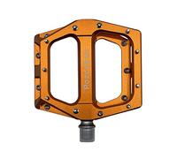 Pozzobon 9/16" CNC Aluminum Alloy Platform Bicycle Pedals, MTB Mountain Bike Pedals, Road Bike Trekking Anti-Slip Waterproof Anti-Dust Pedals 326(Orange)