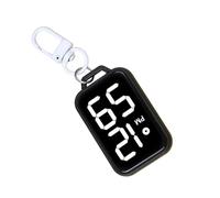 PP 12g Mini Digital Silent Touch Clock with Keychain, Mini Timepiece with Low Brightness Display, Key Fob, Clock with Digital Display, Accessory, Black, riferimento alla descrizione