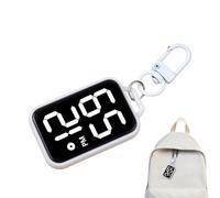 PP 12g Mini Digital Silent Touch Clock with Keychain, Mini Timepiece with Low Brightness Display, Key Fob, Clock with Digital Display, Accessory, White, riferimento alla descrizione