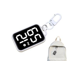 PP 12g Mini Digital Silent Touch Clock with Keychain, Mini Timepiece with Low Brightness Display, Key Fob, Clock with Digital Display, Accessory, White, riferimento alla descrizione