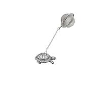pp-a27 Tortoise Fine English Pewter on a Tea Leaf Infuser Stainless Sphere Strainer