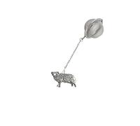 pp-a36 Sheep Fine English Pewter on a Tea Leaf Infuser Stainless Sphere Strainer