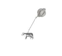 pp-a37 Cow Fine English Pewter on a Tea Leaf Infuser Stainless Sphere Strainer