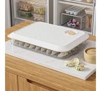 PP-Based Dumpling For Storage Box with Visual Transparency, Airtight Closure, and Stackable Geometry for Organized Fridge Layout (White)