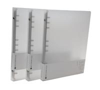 PP Binder Covers A5 A6 B5, 3-Pack, 6-Ring & 9-Ring, Refillable, White (No Paper)