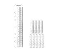 PP Binder Ruler 10pcs Clear Plastic Ruler A5 Bookmark Divider Ruler Today Binder Ruler for A5 Size 6 Ring Notebook Binder Loose Leaf Refillable Straight Stationery Ruler (A5, Clear)