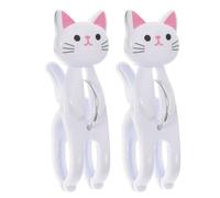 Pp Cat Shape Towel Clips - Black, White Clothes Pegs | Pegs for Washing Line, Cats Shape for Beach Towels | Non Slip Laundry Hangers