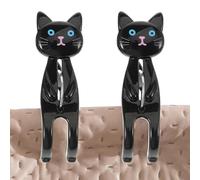 Pp Cat Shape Towel Clips - Black, White Clothes Pegs | Pegs for Washing Line, Cats Shape for Beach Towels | Non Slip Laundry Hangers