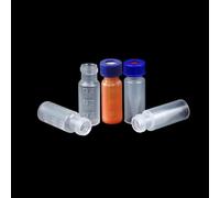PP Chromatography Vials 1.5ml - Pack of 100 Clear or Amber Plastic Sample Bottles for Gas Chromatography Experiments(Amber,1.5 mL)