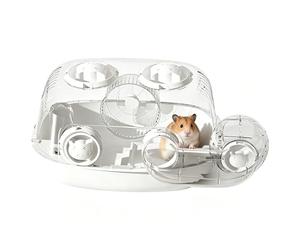 Pp Clear - 47x38x20 Cm 1000g Dwarf Hamster Cage | 3 Tier Transparent Habitat With Tubes Wheel Water Bottle | Portable Small Animal Enclosure For Gerbils Mice | Multi-Level Villa With Running Ball