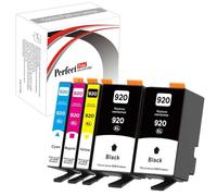 PP Compatible Ink Cartridge Replacement for HP 920XL 920 XL (2 x Black, 1 x Cyan, 1 x Magenta, 1 x Yellow) High Yield Combo Pack for OfficeJet 6500A Plus, 7500A, 6000 Wireless 5-Pack
