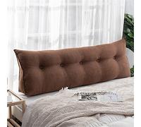 PP-Cotton Filled Triangular Headboard Wedge Pillow Soft Upholstered Large Wedge Reading & Bed Rest Pillows with Removable and Washable Cover,Brown,80 * 50 * 20cm
