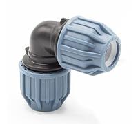 PP Coupling I 90° Angle 20 mm I Clamp Connector with 2 Connections I Compression Fitting I Adhesive Flex Hose Connector I Pool Accessories I Garden Irrigation I Pressure Line I bm_308