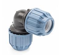 PP Coupling I 90° Angle 25 mm I Clamp Connector with 2 Connections I Compression Fitting I Adhesive Flex Hose Connector I Pool Accessories I Garden Irrigation I Pressure Line I bm_309
