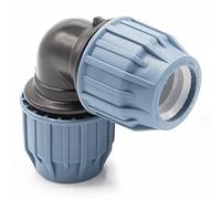 PP Coupling I 90° Angle 32 mm I Clamp Connector with 2 Connections I Compression Fitting I Adhesive Flex Hose Connector I Pool Accessories I Garden Irrigation I Pressure Line I bm_310