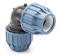 PP Coupling I 90° Angle 40 mm I Clamp Connector with 2 Connections I Compression Fitting I Adhesive Flex Hose Connector I Pool Accessories I Garden Irrigation I Pressure Line I bm_311