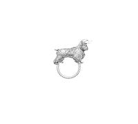 pp-d12 Cocker Spaniel Dog English pewter Brooch drop hoop stylish Holder For your Glasses, Pen, ID etc gfass