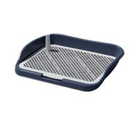 Pp Dog Potty Tray with High Fence and Easy-Clean Mesh,Navy blue | flow-through design, lightweight build, wear resistant and bite resistant, for home and pet hospital
