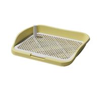 Pp Dog Potty Tray with High Fence and Easy-Clean Mesh,Yellow | flow-through design, lightweight build, wear resistant and bite resistant, for home and pet hospital