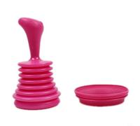 PP Drain Plunger with Large Bellows for Kitchen Sink and Bathroom, High-Pressure Air Pipe Unclogger Tool to Clear Clogged Toilets and Showers, Blue(Rose Red)