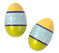 PP EARLY YEARS WOODEN EGG SHAKERS - YELLOW/BLUE/GREEN - PAIR